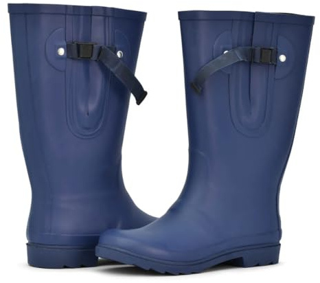 Wide Calf Wellies for Women - Royal Blue Wellies Size 6 UK | 50cm Wide Calf Wellie with Adjustable Gusset | Durable & Versitile Ladies Wellington Boots by Wide Welly Company