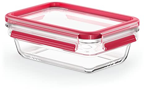 Tefal Masterseal Fresh Verre, Transparent, Boîte alimentaire rectangulaire 0,7 L, Conservation des aliments, Empilable, Compatible four et congélateur N1040610