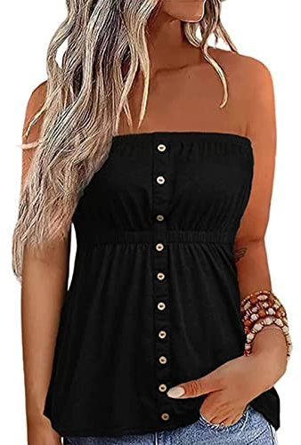 Edhomenn Women Summer Y2k Tube Tops Sleeveless Gradient Color Pleated Bandeau Loose Flowy Tank Vest Shirt