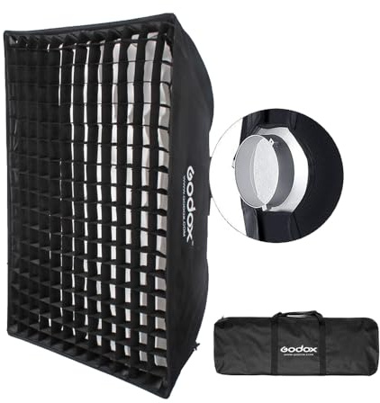 Godox 60cm x 90cm 23.5x 35.5 Strip Beehive Honeycomb Grid Softbox Bowens Mount for Godox Flash Light and Other Studio Flash Light