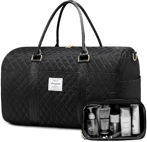 LOVEVOOK Handgepäck Tasche, Sporttasche Damen Mit Schuhfach, Reisetasche Groß 35L, Weekender Mit Laptopfach Gym Bag Women Travel Duffle Bag Kliniktasche Geburt Saunatasche Für Flugzeug Frauen Arbeit