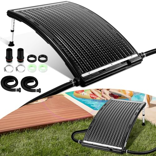 Jopassy 2 x poolvärmare, solpanel pool 110 x 65 x 15 cm, soluppvärmning 10 000 l/h, 38–40 mm, anslutning solpoolvärmare, utbyggbar, solsystem för varmvatten, trädgårdsdusch, pool