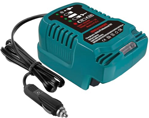 Mini Auto-Ladegerät für Bosch Professional 18V System GBA Li-ion Akku, 2A Ersatz Schnell Ladegerät für GAL-18V-40 Tragbares 12V Autoladegerät mit LED Anzeige Zigarettenanzünder-Stecker