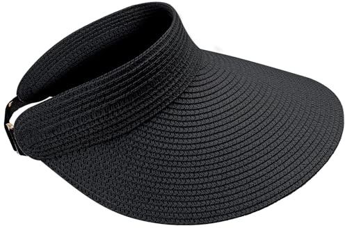 MK MATT KEELY Visera Mujer Paja Sombrero Playa Verano Plegable Sombrero para el Sol de ala Ancha