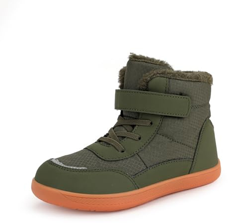 JYukaichen Stivali da Neve Ragazzi Ragazze Scarpe Invernali per Bambini Leggero, Antiscivolo e Caldo Barefoot Scarpe, Verde, 29