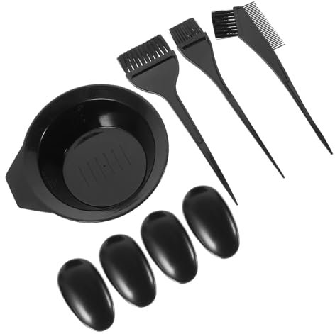 MUSISALY Kit De Coloration Pour Cheveux 5 Pièces En Plastique Noir Bol Mélangeur, Cache-oreilles Et Outils De Soins Capillaires, Adapté Pour Salon De Coiffure Et Teinture Professionnelle