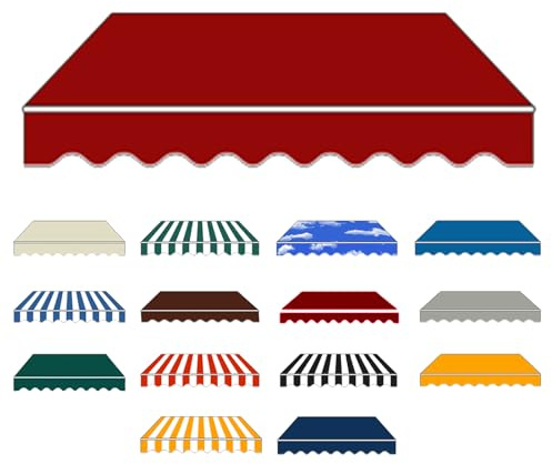 Toldo articulado resistente al agua, protección solar, toldo para balcón: con marco grueso, toldo extensible manual, práctico e inoxidable, protección UV (rojo, 2 x 1,5 m)