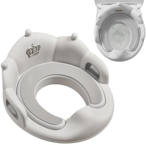 Kinder-Toilettensitz mit rutschfester Kronenform, sicherer und stabiler Toilettenring mit Griffen, gepolsterter Trainingssitz für und Mädchen, bequemer Baby-Toilettensitz