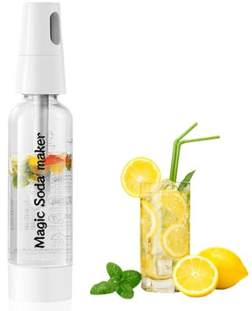 Ruiqas Machine à eau pétillante de 1 L, système de CO2 à connexion rapide, bouteille pétillante adaptée pour la fabrication de l'eau gazeuse et de l'eau gazeuse, aluminium de qualité alimentaire