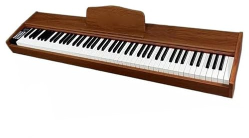 Elektroniskt Piano 88 Tangenters Digitalpiano Elektroniskt Orgel Professionellt Starkt Keyboard Musikinstrument Hållbart(Brown)