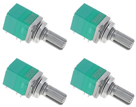 Create idea Potenciómetro Lineal de Una Sola Vuelta de 8 Pines con Interruptor Doble Película de Carbono B50K 6 Mm RV097NS para Amplificador de Equipo