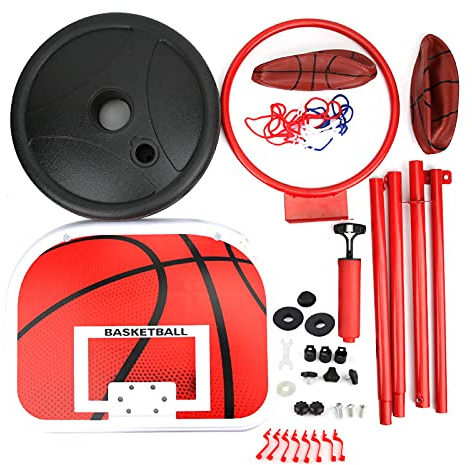 TengXiCLP 170CM Adjustable Height Basketball Stand for Kids, Children's Indoor Outdoor Basketball Hoop Set with Iron Frame, Easy Assembly Training Equipment for Home Driveway