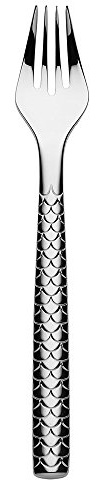 Alessi Colombina Fish Forchetta da Pesce, Acciaio Inossidabile, Argento, 5.50 x 4.50 x 23 cm