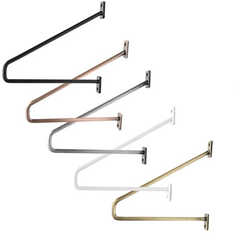 Natural Goods Berlin 2x | Regalhalter, Regalträger, Wandregal | Prenzlberg (200mm, Schwarz)