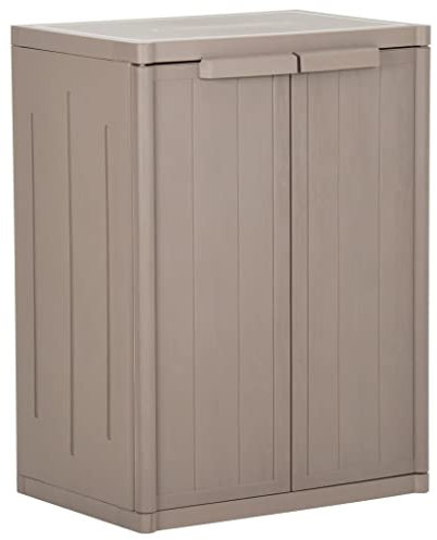 INLIFE Gartenschrank Braun 65x45x88 cm PP Rattan