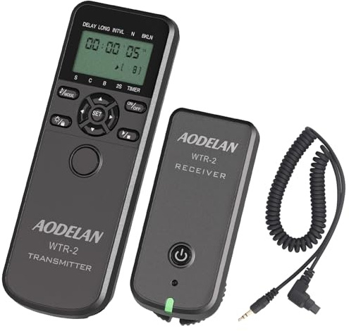 Camera Wireless Remote Shutter Release, Long Exposure Timelapse Remote Control Compatible with Canon 6D Mark II 7D 7D Mark II 5D Mark IV; Replaces Canon RS-80N3 Shutter Release Cords
