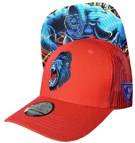 Capiche [99+ Designs] Cappello da Camionista Arancione, Gorilla, Uomo, a Rete, Rosso, Terracotta, Baseball Forte con Rete Gorilla Argentato
