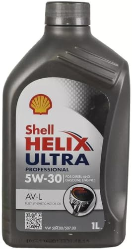 SHELL Huile moteur Helix 5W-30 Huile entièrement synthétique huile ACEA C3 API SN Ultra Professional AV-L 1 L Compatible avec VW Golf VII 3/5 portes 5G1, BQ1, BE1, BE2 Golf IV 3/5 portes 1J1