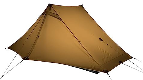 3F UL Gear Rucksackzelt Lanshan 2, Ultraleicht, wasserdicht, leicht, Dreieckskabinen-Design, 4 Jahreszeiten, ideal für Camping, Wandern und Überleben (2P Khaki 4 Jahreszeiten)
