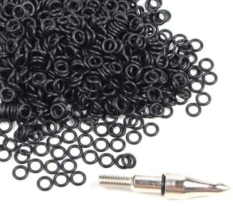 BremerLuft 130 x O-Ring für Pfeilspitze Bogenschießen Ersatz Gummiringe Dichtung Pfeilspitze festhalten (Schwarz)