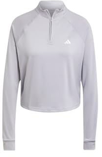 adidas Damen Train Essentials Minimal Branding 1/4-Zip Cover Up, Glory Grey, M