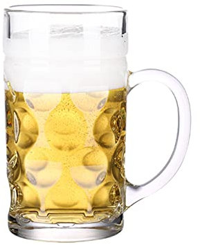 UNbit Verres à bière Verres à bière classiques Chopes à bière Tasses en verre avec poignée 35 oz Grands verres à bière Tasses à bière Verres à boire 1 litre Pub Tasses à boire Tasses à bière artisanal