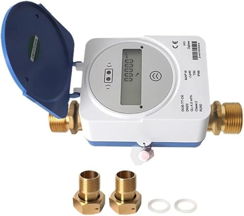 Tuya Zigbee Compteur d'eau froide intelligent IP68, débitmètre d'eau avec accessoires pour jardin et maison (20 mm)