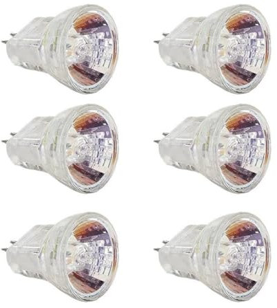 UGEFKMQ 6PC MR8 Halogen Spotlight 24V 20W MR8 Low Voltage Speciality Halogen Light Bulb GU4 Bi-Pin Base 10W