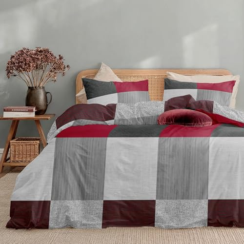 Dreamzie Copripiumino 220x240 Flanella con 2 Federe 80x80 | Microfibra morbida con chiusura a zip, lavabile a 40 °C, traspirante e facile da mantenere ogni giorno.