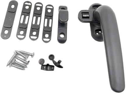 Fönsterhandtag för fönster, handtag för fönsterlås, aluminiumlegering med skruvfäste, fönsterhandtag (höger)