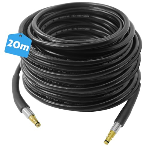 20m Hochdruckschlauch für Kärcher K7 K6 K5 K4 K3 K2 Hochdruckreiniger,Quick Connect System Hochdruckreiniger Zubehör und Adapterstück,Verlängerung Hochdruckschlauch