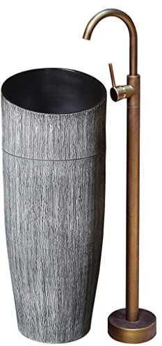 Lavabos de pedestal para baño Lavabo de pedestal Retro para exterior Lavabo de columna de cerámica Lavabo de columna Lavabo de suelo a techo Lavabo para el hogar Lavabo de baño con base de cerámica