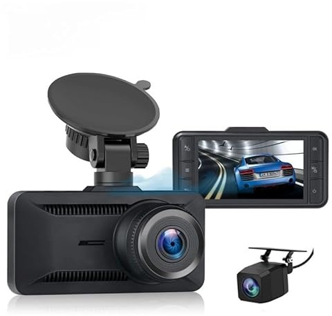 Oryzon 4K Dashcam mit 3,94 Bildschirm/Vorne & hinten/Autokamera mit 170° Weitwinkelansicht/Nachtsicht/Parküberwachung/G-Sensor(+1080P + Autoladegerät)