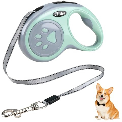 Correa para perro de 5 m, New Classic con cordón de perro negro para perros pequeños y medianos gatos y animales de compañía hasta 40 kg, flexible el doma y el paseo