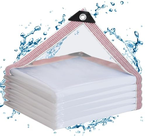 Clear Tarps Heavy Duty Waterproof 6x16FT,Clear Plastic Tarp with Grommets,Transparent PVC Vinyl Tarpaulin for Outdoor,Plant,Garden,Chicken Coop,Patio,Cat Litter