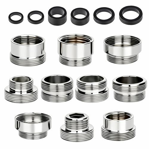 10PCS Adaptador de Grifo con Juntas, Adaptador de Grifo para Manguera, Adaptador Manguera Grifo Cocina, Juego Universal de Rosca para Filtro de Agua, Manguera de Jardín, Aireador y Riego
