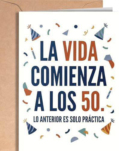 Tarjeta de 50 Cumpleaños - Tarjeta de Felicitación Graciosa para alguien que cumple 50 años - Regalo Original para 50 Cumpleaños para él, ella, hombre, mujer, mejor amigo, amiga - EU 333