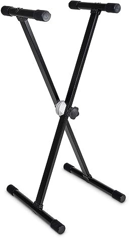 Gewa Baby Gear System Keyboardständer (Höhe 55 - 80 cm, Tiefe 40 cm, Einstrebig) Schwarz