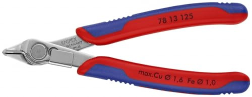 Knipex, Elektro-Seitenschneider Super-Knips, 78 13 125, INOX-Stahl, Mehrkomponenten-Griff, 125 mm, mit Auffangvorrichtung für Drahtreste