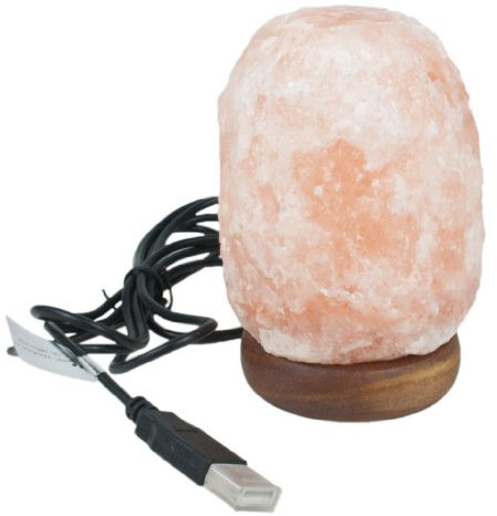 StarlightClothing Lampada alimentata a USB con Cristallo di Sale himalaiano con Colori cangianti