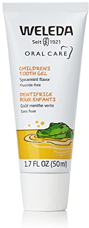 Weleda Oral Care Childrens Tooth Gel, 1.7 Fluid Ounce, Fluoride Free, Spearmint Flavor, Plant Rich Toothpaste with Calendula, Silica and Fennel