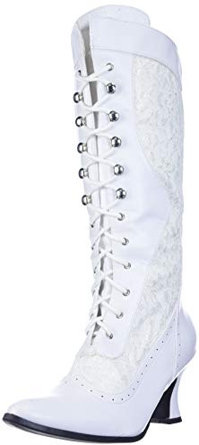 Ellie Shoes Women's 253 Rebecca Victorian Boot, White, 7 M US