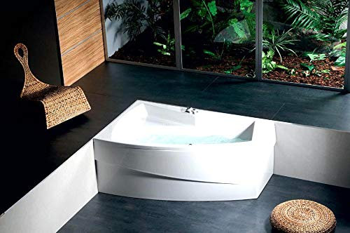 Raumsparwanne EVIA 170x100cm mit Duschaufsatz,Wannenschürze und Wannenfüßen, Ausführung Links