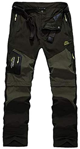 YiLianDaD Hombres Pantalone De Trekking Impermeable Secado Rápido Al Aire Libre De Respirable Pantalones Aire Libre
