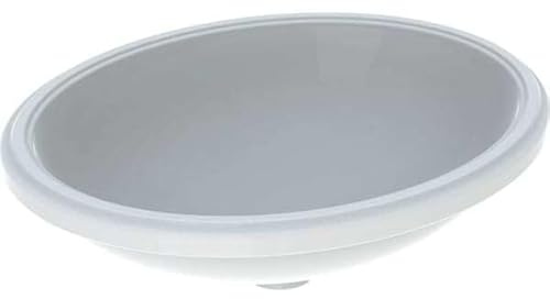 Lavabo bajo encimera ovalado VariForm de Geberit, 500x400mm, sin agujero para grifo, sin rebosadero, 500.755.01.2, Color: blanco