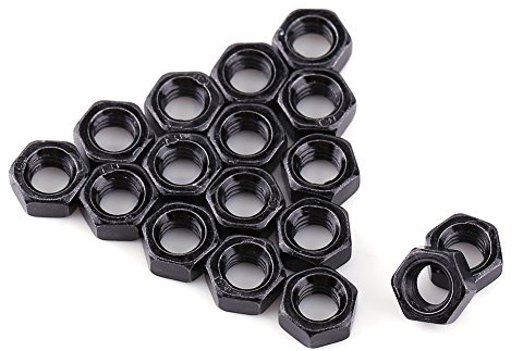 Tuercas de zinc negro, 100 piezas M2-M5 Tuercas hexagonales hexagonales de rosca métrica de acero al carbono chapado en zinc negro M2, M2.5, M3, M4, M5, gran reemplazo(M5)