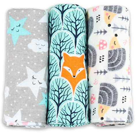 FENSILO|Moltontücher|Spucktücher Baby - 3er Pack - 80x80cm – Spucktuch – 100% Baumwolle Flanell Weiss,Bunt - Moltontuch Unisex– Spucktücher für Jungen oder Mädchen