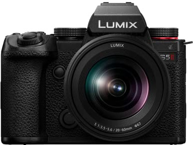 Panasonic LUMIX S5II Mirrorless Camera, 24.2MP Full Frame with Phase Hybrid AF, New Active I.S. Technology, Unlimited 4:2:2 10-bit Recording with 20-60mm F3.5-5.6 L Mount Lens - DC-S5M2KK Black