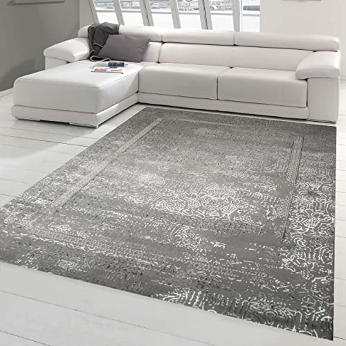Matta dröm modern orientalisk designmatta • förtrollande dekorationer • glänsande silver, 120 x 170 cm