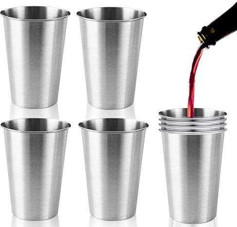 TOATELU Gobelets en Acier Inoxydable 260ml 8 Pièces Tasses Gobelet Bière en Acier Inoxydable Empilables et Portables, Gobelets de Camping, Verres à Shot, Incassables et Sans BPA